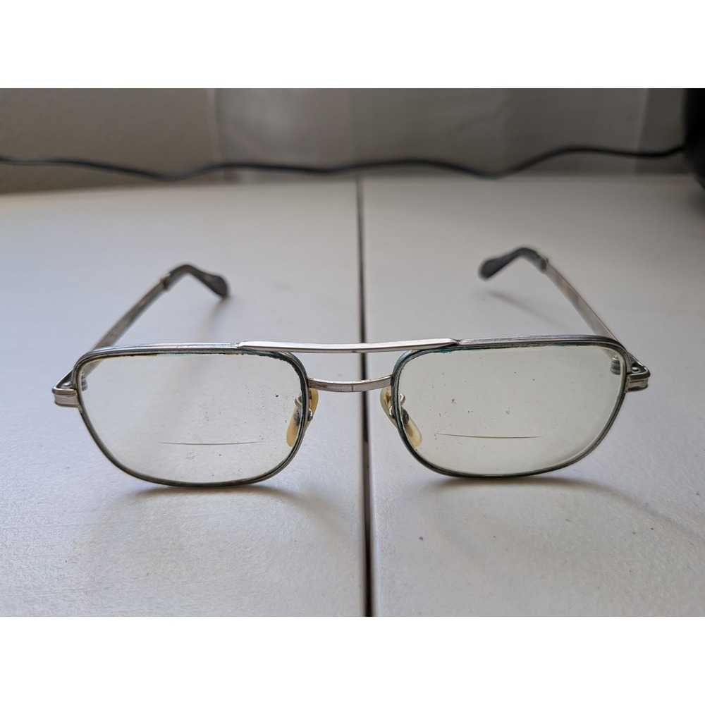 Vintage Universal Eyeglasses Frame 52-20 1/100-10K R.G.P. Unisex Silver Full Rim